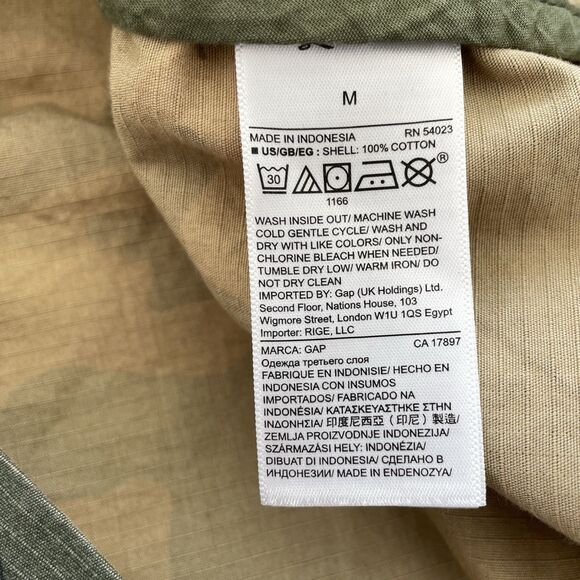 Gap Camo Utility Jacket Flap Pocket Military Full Zip Gorpcore Womens Medium - Picture 12 of 14